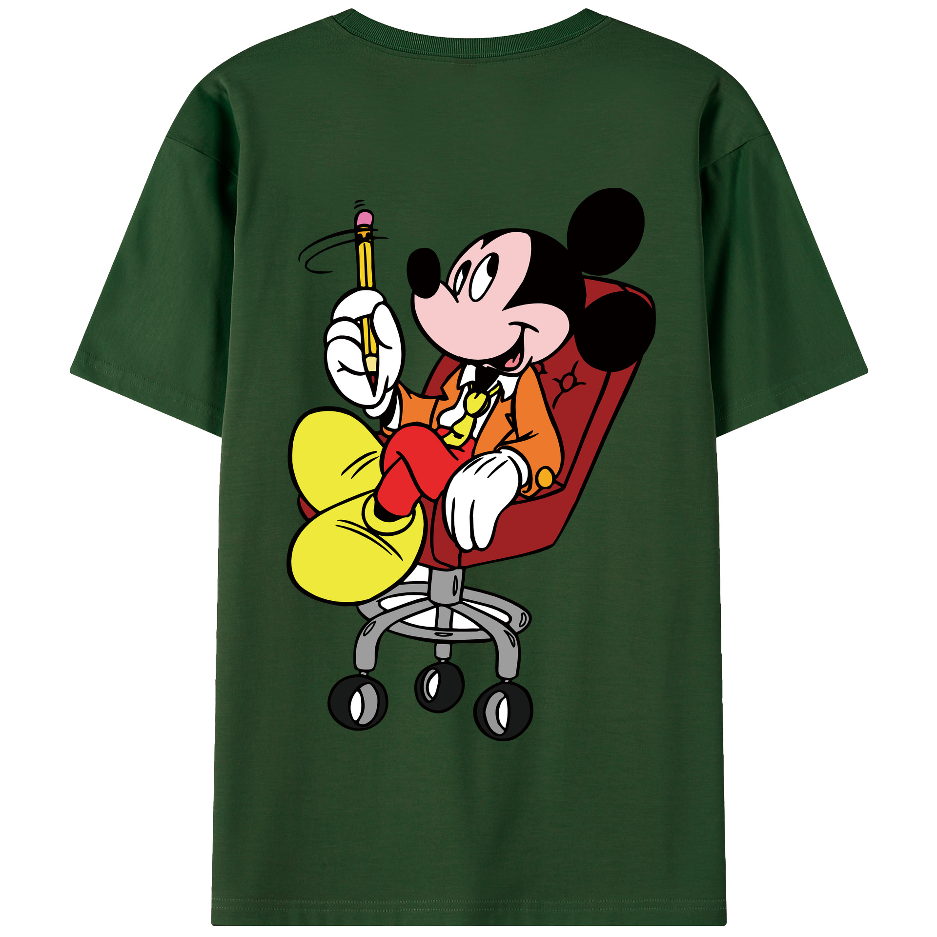 （画像用） ミッキーマウス Mickey Mouse 綿100％半袖Tシャツ（背面プリント）